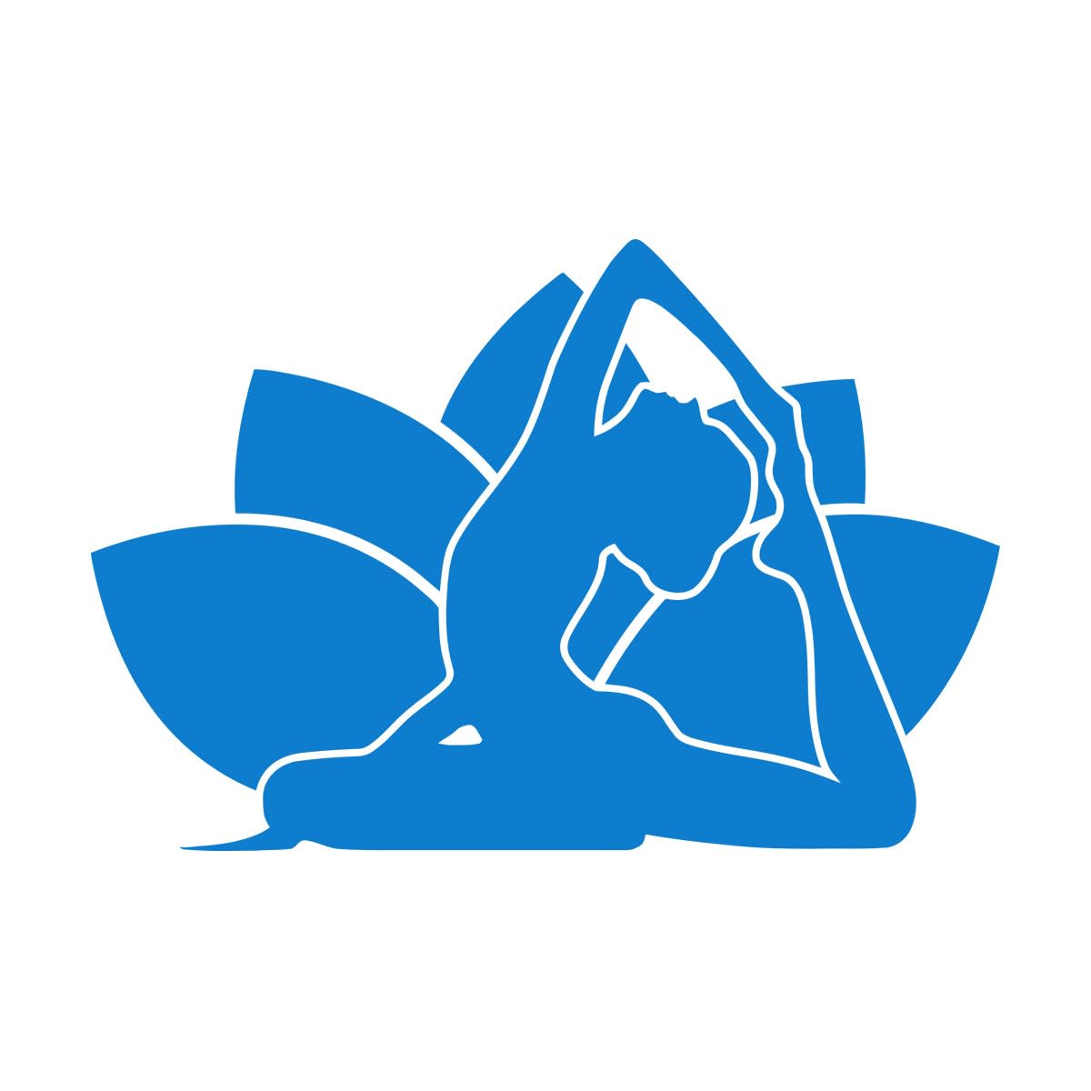 Lettering Stickers Lotus Pose Health Meditation Yoga Girl Flower Zen 32x48.4cm Easy Installation Small Blue