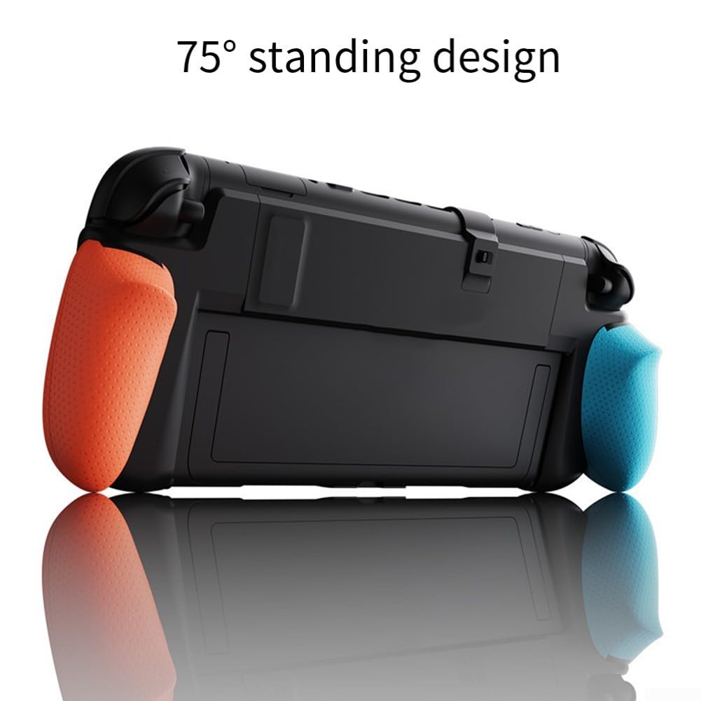 Custodia protettiva ergonomica per Nintendo Switch 2, impugnatura regolabile per comfort durante il gioco prolungato (blu e rosso)