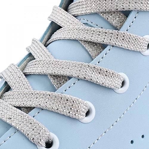 Roller Skates For Women, Shiny High-Top Pu Leather Roller Skates, Four Wheels Pure Sky-Blue Roller Skates For Girls Beginner Indoor Outdoor (41) #TOP4