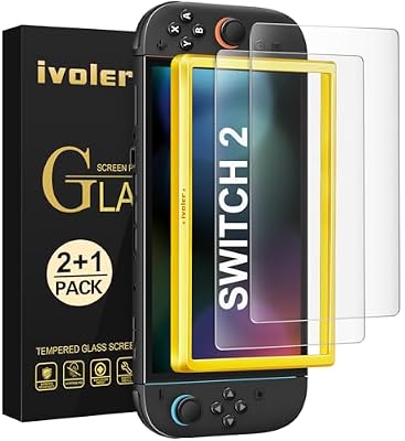 ivoler Anti-Glare Matte Screen Protector for Nintendo Switch 2, Tempered Glass Protector with [Easy Alignment Frame] 30s Installation, 9H Hardness Scratch Resistant Accessories for Switch 2-2 Pack