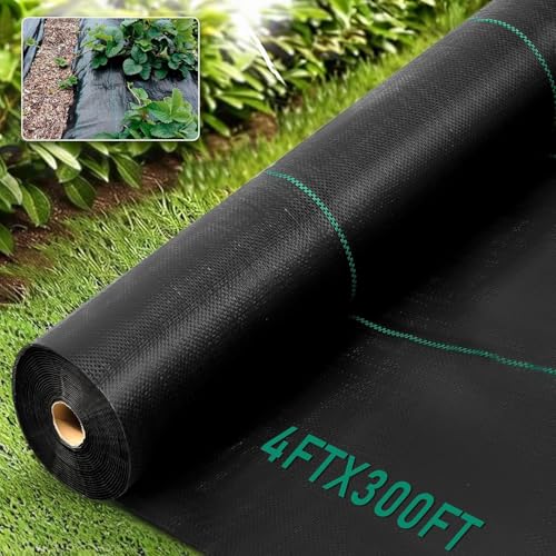 KAKO 4Ft x 300Ft Weed Barrier Fabric Heavy Duty, Garden