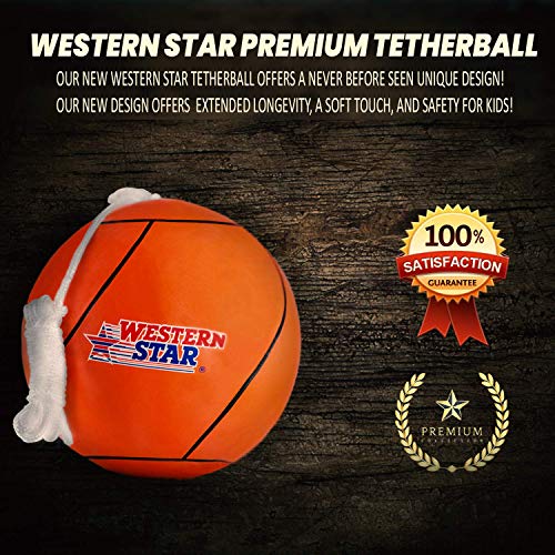 image for Western Star Tetherball and Rope Set Backyard Outdoor for Kids Yellow 