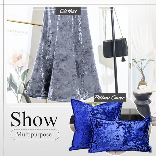 Luxurious Black Stretch Crushed Velvet Fabric - 1 Yard of 63" Wide Soft, Versatile Material for Sewing, Upholstery, and Home Decor 7 Luxurious Black Stretch Crushed Velvet Fabric - 1 Yard of 63" Wide Soft, Versatile Material for Sewing, Upholstery, and Home Decor - Image 6