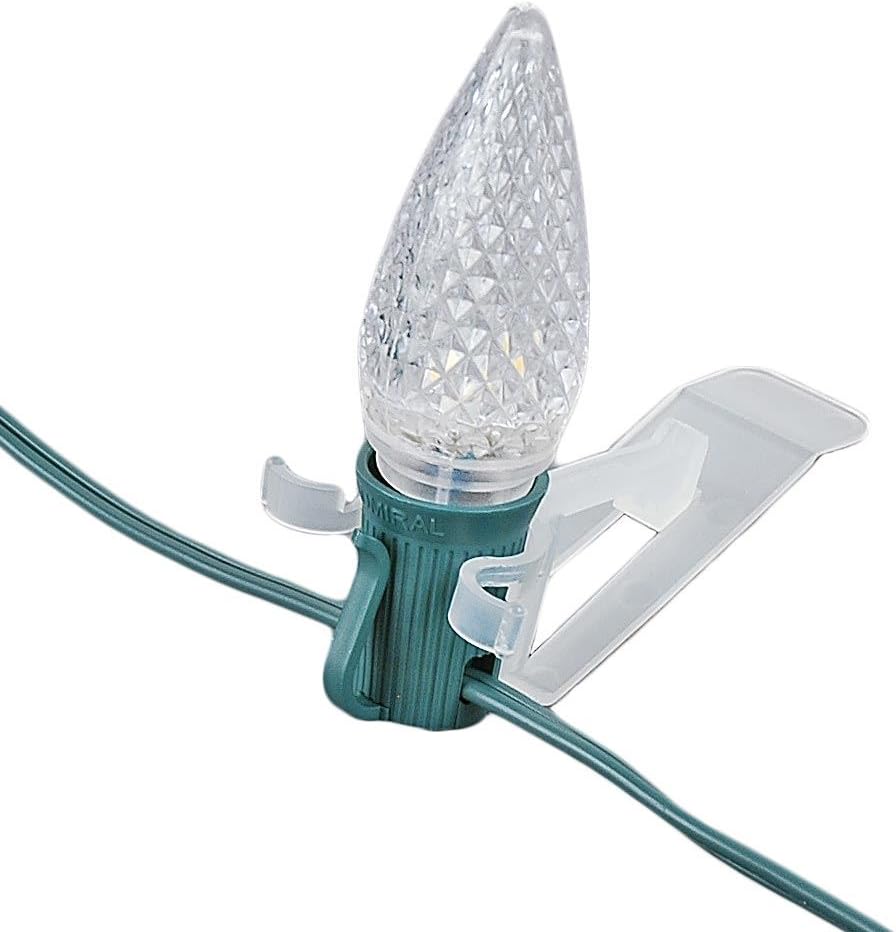 Novelty Lights 25 Pack Christmas Light Clips, C7 & C9 Roof Line Clips