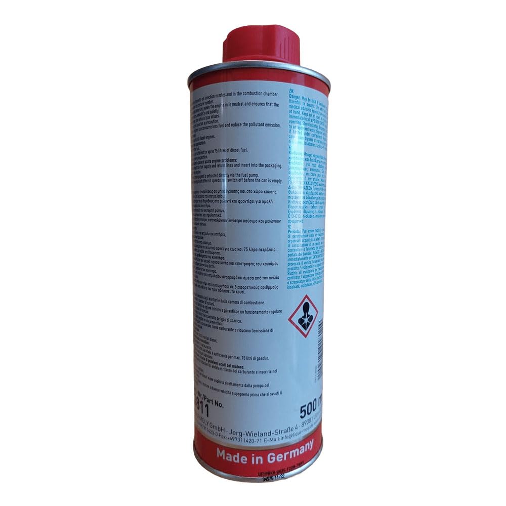 LIQUIMOLY 1811 Diesel Purge Kit PROMOZIONE 7 Pezzi ADDITIVO Pulizia INIETTORI Motori Diesel. ELIMINA DEPOSITI di Sporco dai CIRCUITI di INIEZIONE, Aumenta Il CETANO. Confezione: 7 FLACONI X 500 ML