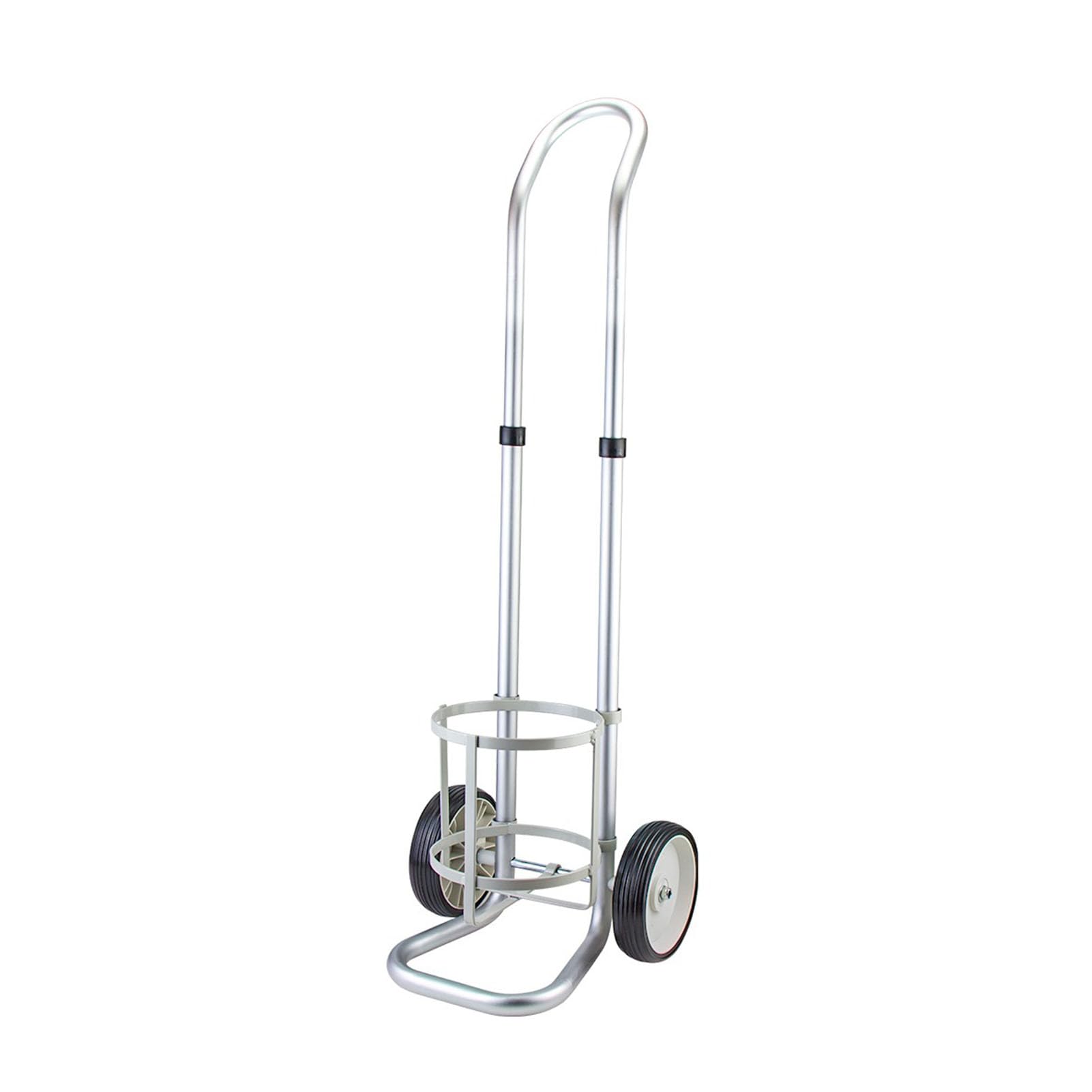 Genérico Carro portátil con Ruedas para bombona de oxígeno, Soporte metálico para una Sola bombona, Transporte de bombona de oxígeno de aleación de Aluminio Ligero con Cadenas de Seguridad, Ideal par