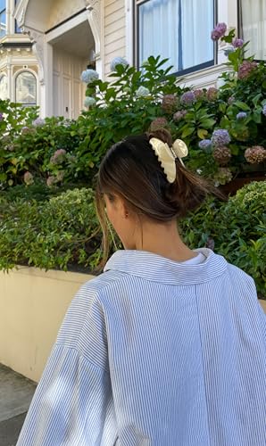 Hana Mia Large Creme Glossy Claw Clip (Single) — view 6