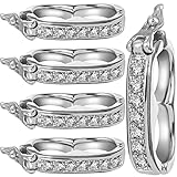 PAGOW 5Pcs Shortener Enhancer Clasp, Silver Created Diamond Connector for DIY Necklace Bracelet...