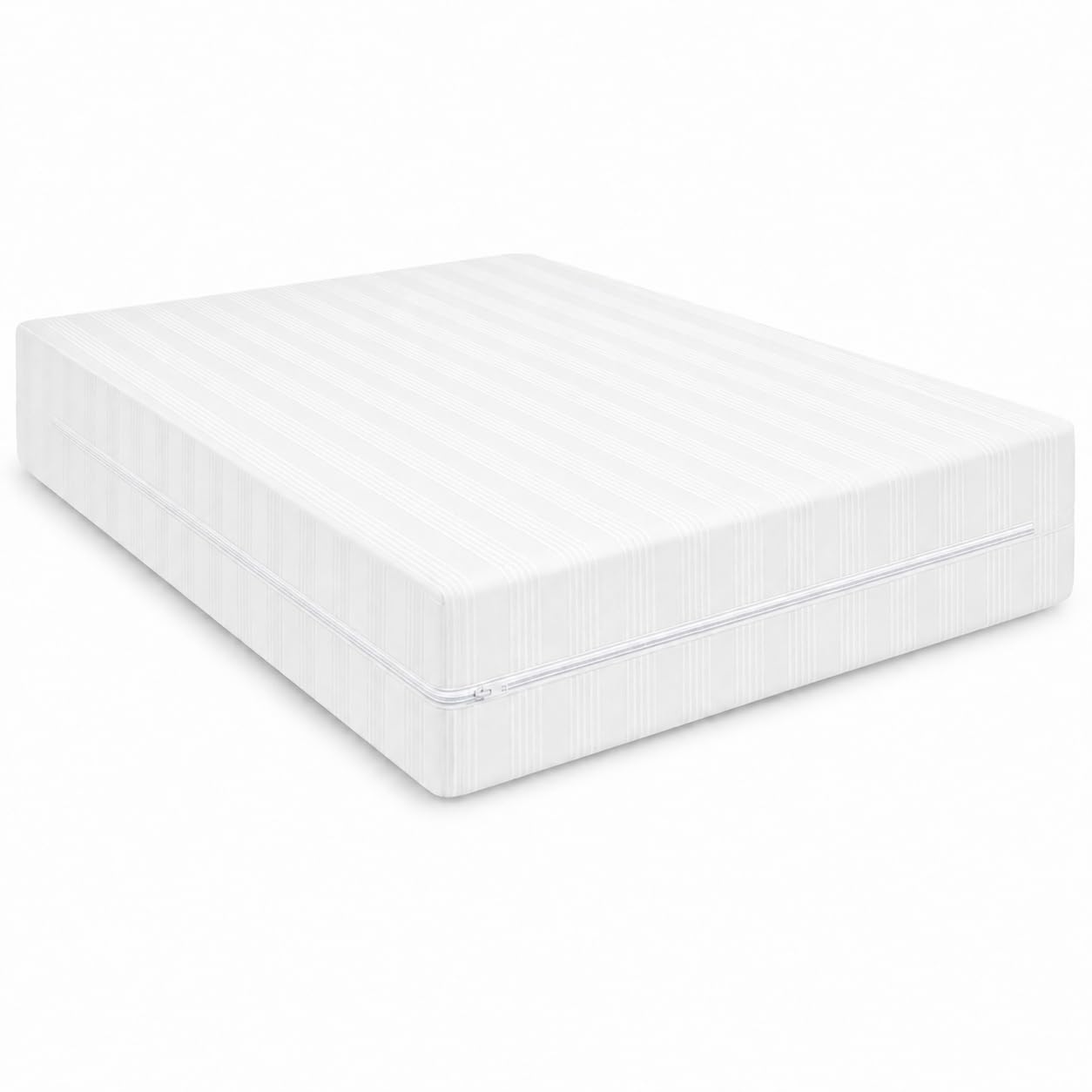 Coprimaterasso con Cerniera in Cotone Fasciato, Fodera Materasso a Sacco con Zip, Protezione Integrale Anti-Acaro, Resistente e Durevole (Singolo)