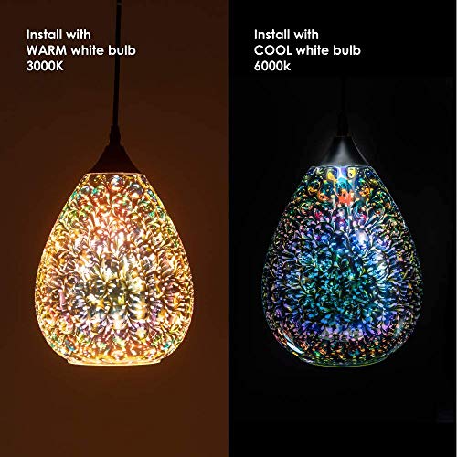 Yisuro Modern 3D Pendant Lights Kitchen Island 1 Pack, Farmhouse