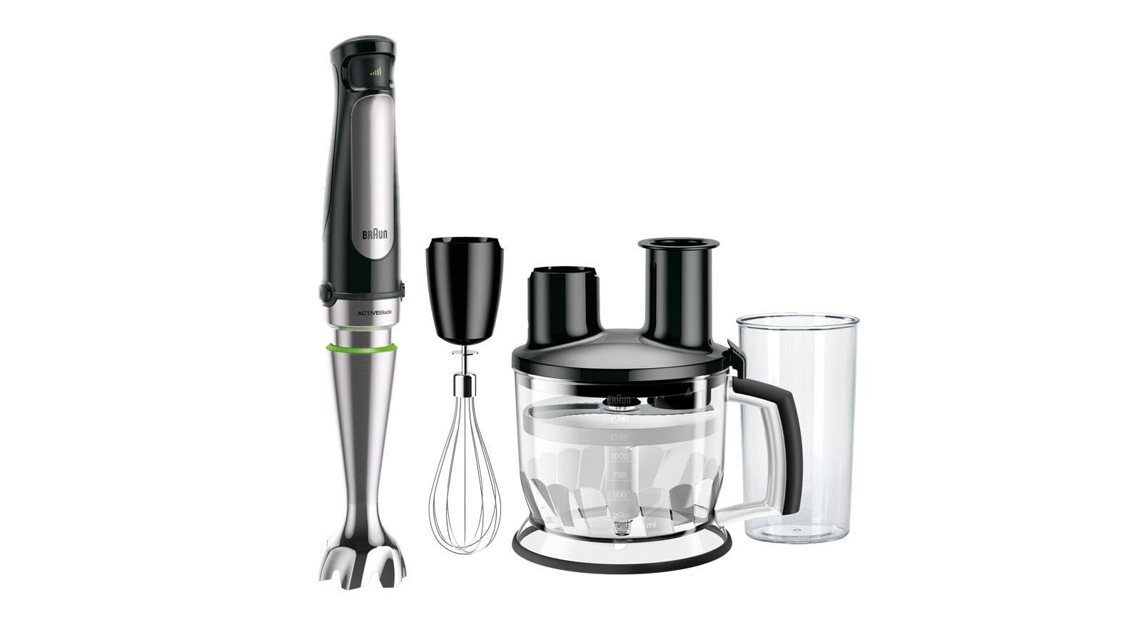 Braun Household Multi Quick 7 Minipimer Braun Modelo MQ7075X, Plastique, 1.5 liters, Noir