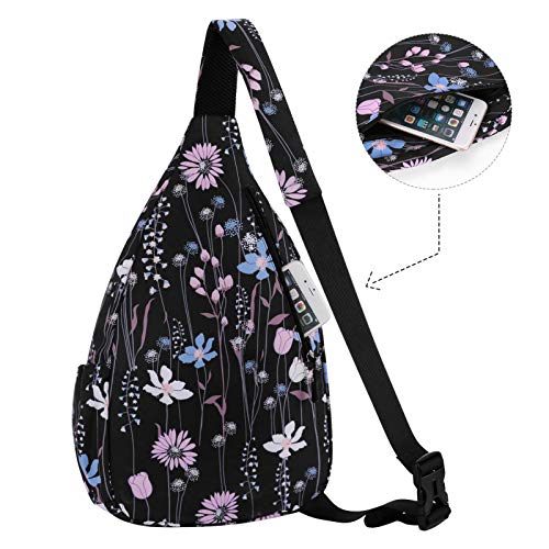 KAMO Sling Backpack - Travel Rope Bag Crossbody Pack for Women Men Teens - Waterproof Outdoor Shoulder Backpack for Trekking Bicycle Sport Hiking Camping