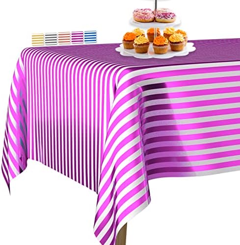 PartyWoo Silver Foil Tablecloth, 54 x 108 Inch Rectangle Party Tablecloth, Foil Tablecloth for 6 to 8 Foot Table, Metallic Table Cover, Plastic Table Cloth, Waterproof for Birthday Wedding (1 PACK)