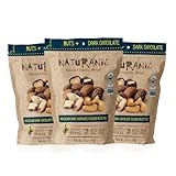 Naturanic Brazilian Dark Chocolate Covered Nuts Snack, No sugar, Keto friendly, Net Carb Zero, All Natural, Organic, Vegan - Pack of 3
