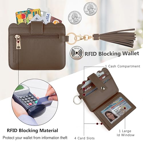 Image of Wristlet Wallet for Women with Keychain - RFID Card Holder Small Wallet Wristlet with Key Ring