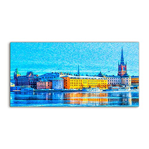 Tableau acrylique salon Stockholm 100x50cm photo sur plexiglas chambre