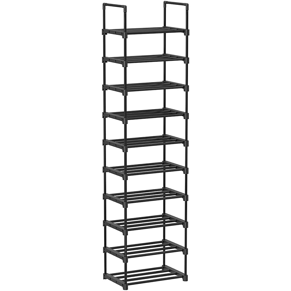 Easylife Shoe Storage Rack, 10 Tier Shoe Storage Unit, Metal Clothes Storage Organiser, Easy to Assemble Shoe Organiser Storage H175xW44xD30cm - Fully Guaranteed