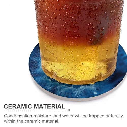 Dessous de verre pissenlit bleu pour table basse et café