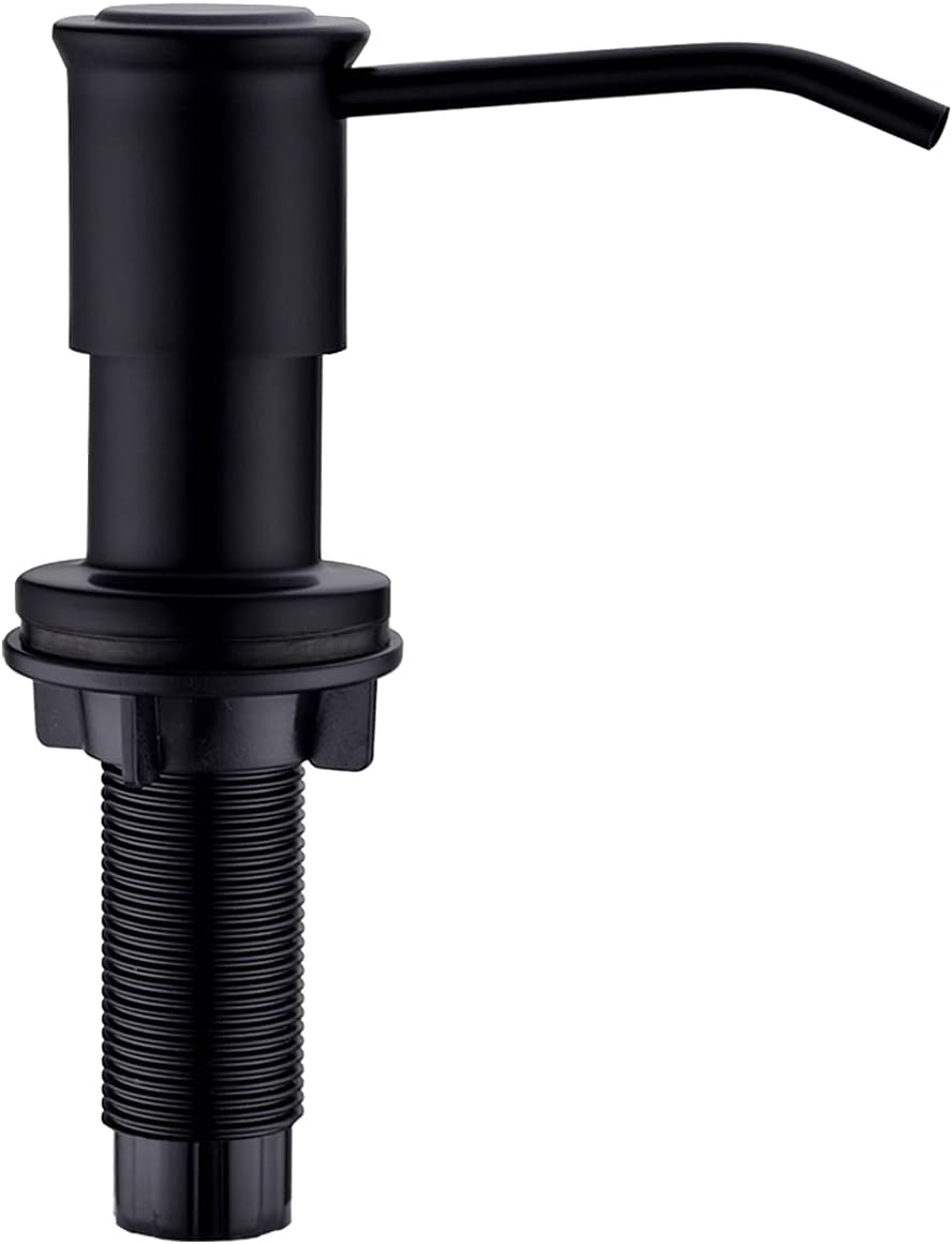 EKRTE Soap Dispenser for Kitchen Sink, 304 Stainless Steel Built in Soap Dispenser with 17 OZ Liquid Soap Bottle and 47 Inches Extension Tube Kit, Matte Black Liquid Sink Dispensers Pump
