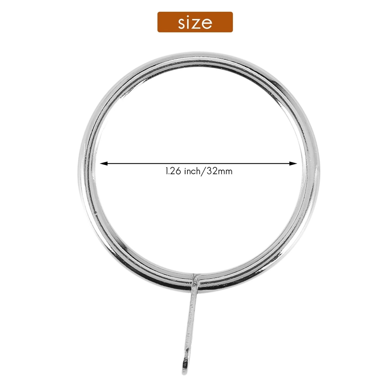 40 anelli for tende in metallo for e pali, occhielli pendenti scorrevoli, diametro interno 32 mm Anelli per Tende