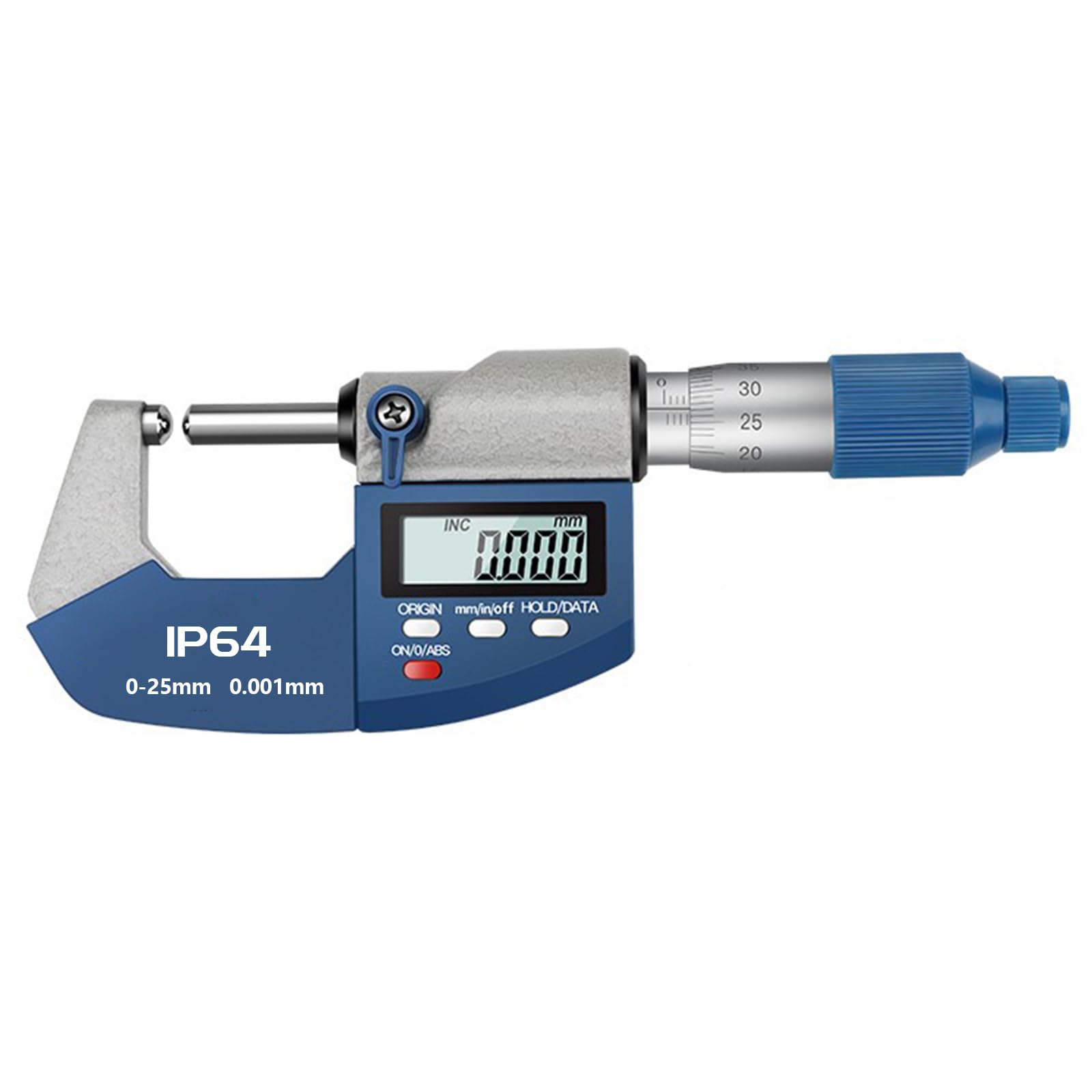 Digitaler Crimphöhen-Mikrometer, Elektronisches Mikrometer-Messwerkzeug, 0-1"/0-25 Mm, Zoll/Metrisch, Ip64,Tube Micrometer(Dual Ball Anvil