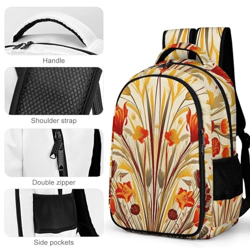 Backpack for Men Women Laptop Backpack Floral Pattern Casual Daypack Laptop Bag for Travel4