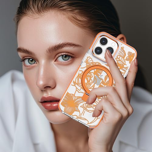 Coque iPhone 15 Pro Max anti-chocs antichute à support floral MagSafe - 5