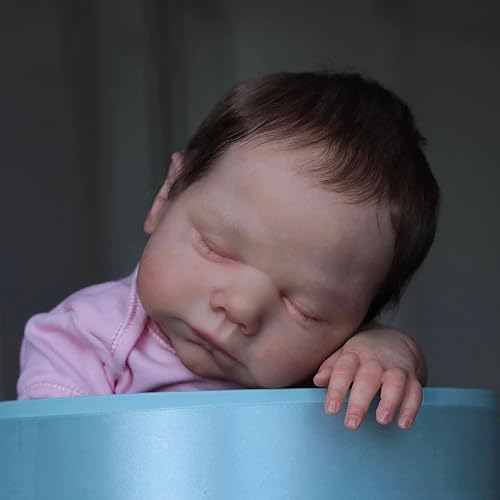 Miniatura 4 de Angelbaby Linda muñeca realista de bebé recién nacido de 18 pulgadas de silicona para bebé, cuerpo suave, para dormir, bebé real, hecho a mano,