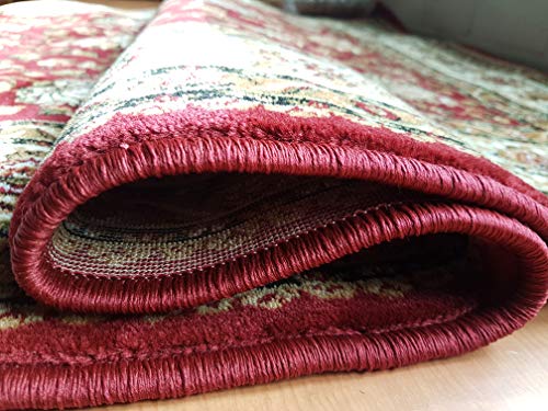 oKu-Tex Webteppich Teppichläufer Brücke "Bidjar" | Orientmuster, Medallion | Farbe: Rot | 60 x 110 cm – Bild 5