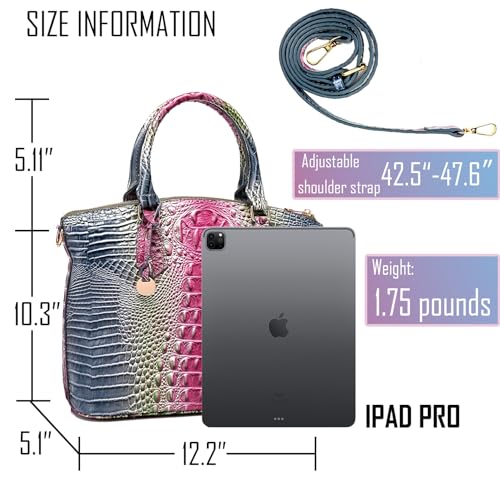 Image of Makcr Joacbv Women Purse Satchel Bag Long Crossbody Classy Tote Bag Top Handle Vegan Leather Ladies Handbags Embossed Pattern