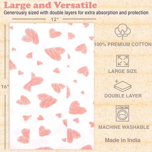 Image of Baby Burp Cloths for Boys and Girls - 3 Pack Large 100% Cotton - Double Layered Extra Absorbent Burp Rags, Floral