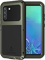 Vista 8 de LOVE MEI Funda militar resistente para Samsung Galaxy S21 Fe, con protector de pantalla de vidrio templado, a prueba de golpes, a prueba de polvo, a