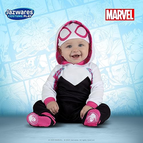 MARVEL Spider-Gwen Official Infant Deluxe Costume - Premium Quality Minky Fabric and Non-Slip Grip Booties 12/18 Months by Jazwares - Image 3