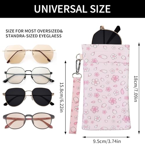 Image of Double Eyeglass Case Soft Dual Glasses Case for Women Men Travel Squeeze Top Sunglasses Cases Eyeglasses Pouch