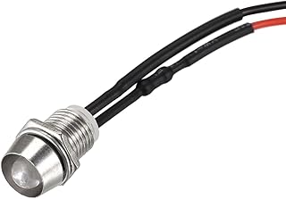 Tool parts LED Indicator Light AC/DC 12V 8mm Panel Mount White LED Signal Lamp 2Pcs