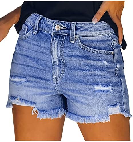 Jean Shorts Womens 2026 Stretchy Ripped Distressed High Waisted D...