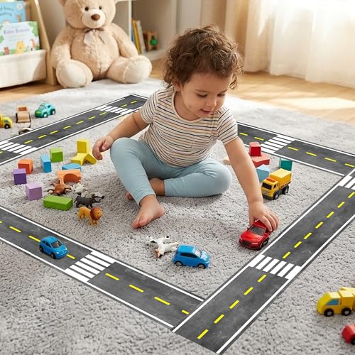 Image of BeYumi Roadway Crosswalk Border Trim - 65ft Back to School Crosswalk Road Straight Rolled Border Trim Crossing with White Stripes Bulletin Board School Classroom Office Chalkboard Party Holiday Decor