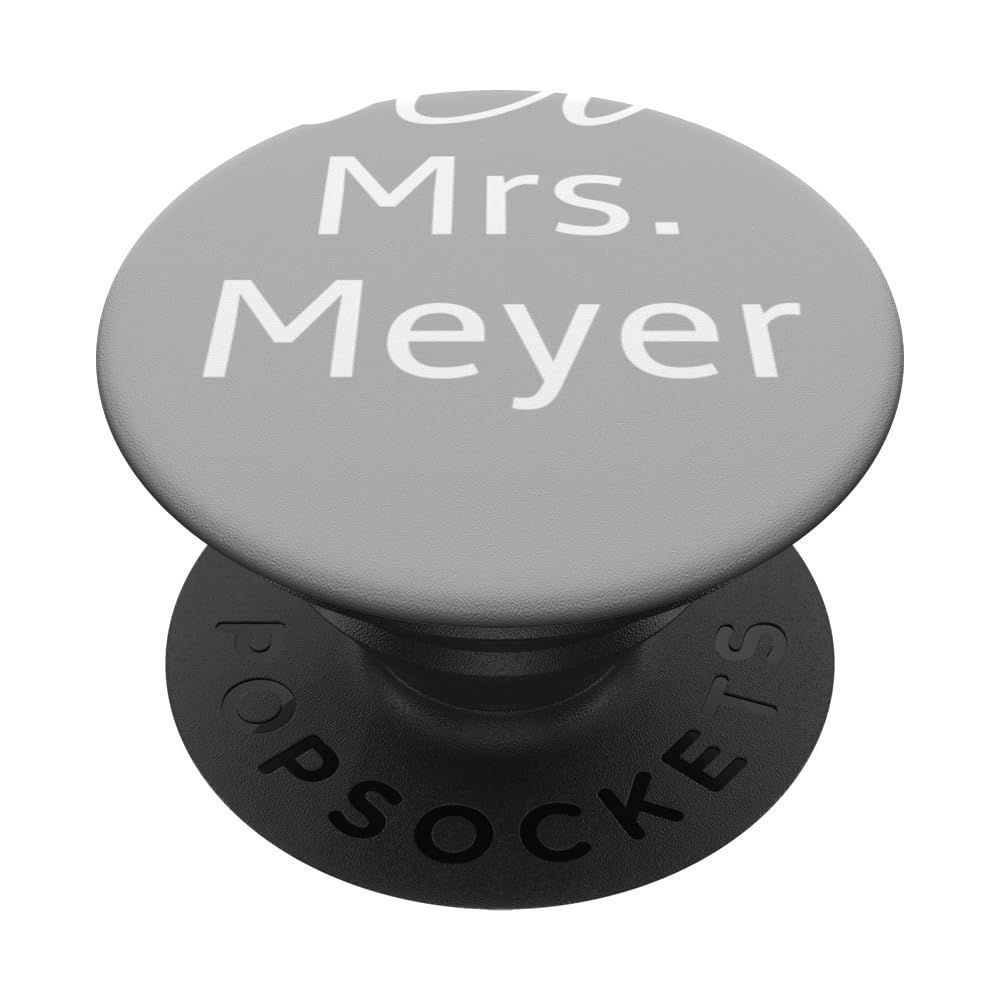 Mrs. MEYER personalized engagment announcment PopSockets Swappable PopGrip, Black