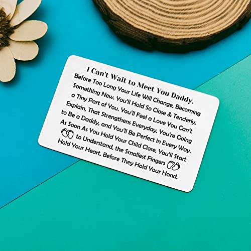 Daddy to Be Metal Wallet Card Fathers Day Jewelry New Expecting Dad First Time Dad Gifts Soon to be Father Gifts from Wife Pregnancy Announcement Present for Husband New Daddy Wallet Insert Card4