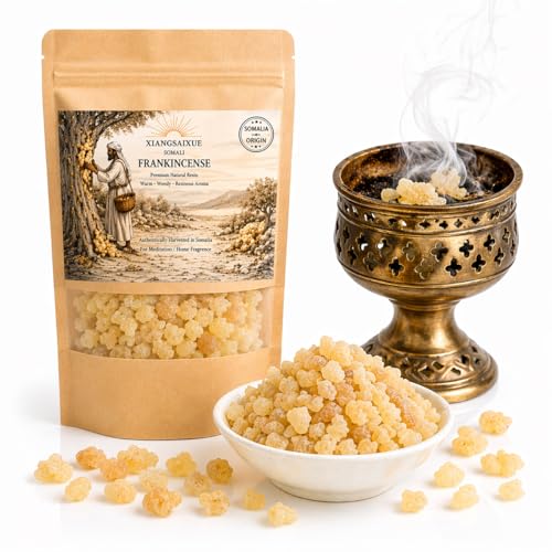 XIANGSAIXUE Somali Frankincense Resin Tears Premium Natural Resin Incense for Meditation Aromatherapy Spiritual Rituals & Home Fragrance Pure Frankincense Resin (30g / 130g Options (30)