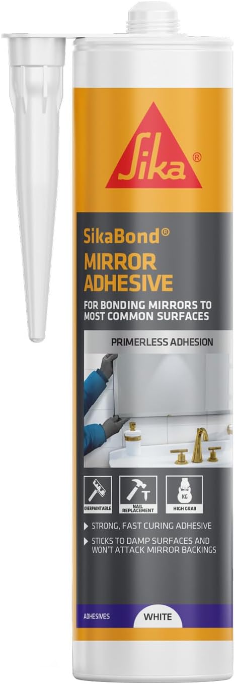 Sika SikaBond Mirror Adhesive, White, 290 ml