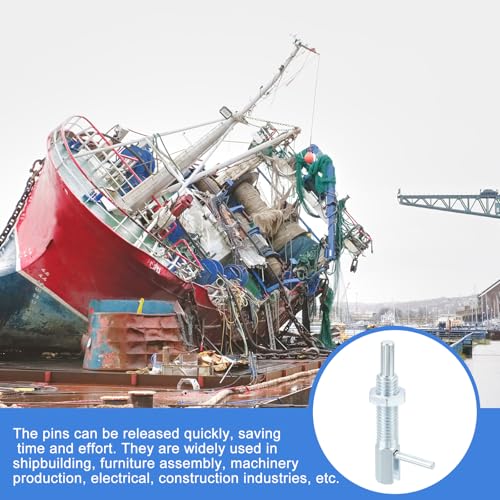 QUARKZMAN Einziehbarer Indexierungs-Spannstift, M10 l Feder-Spannstift aus Kohlenstoffstahl mit Federbelasteter Riegel Teleskopverriegelungsstift mit Mutter für Maschinenbau Schiffbau