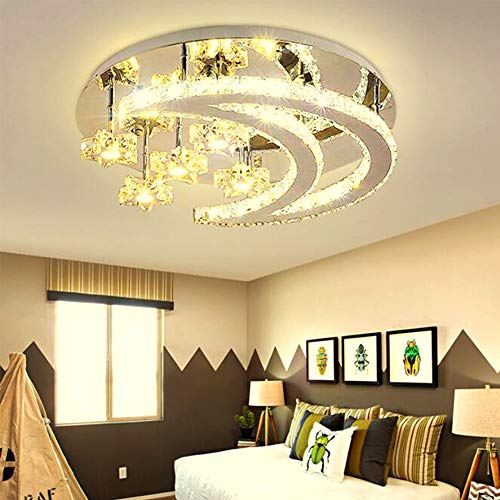 Lustre télécommandé avec motif lune et étoiles pour une chambre d'enfant