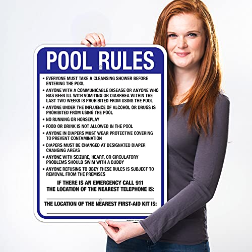 Letrero Sigo Signs para piscina 24x18 pulgadas aluminio miniatura 2