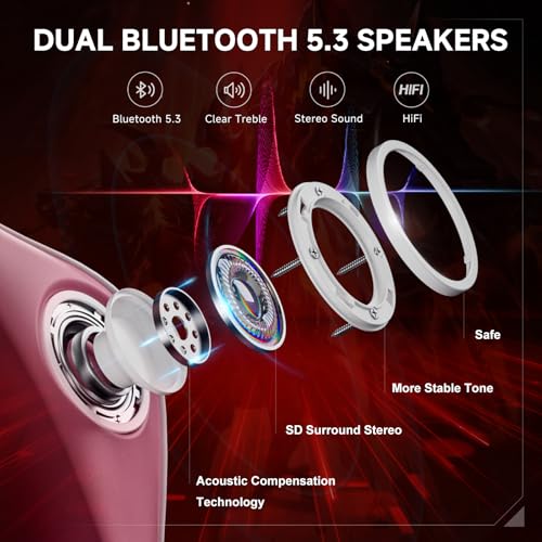 Image of GTPLAYER Gaming Chair,Gamer Chair with Bluetooth and Adjustable Backrest,Seat Height Adjustable Computer Chairs with 3D Armrests,Video Game Chair with Footrest Speakers (Pink)