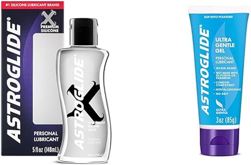 Astroglide X Lubricante personal de silicona prémium (5 onzas), lubricante sedoso de larga duración y lubricante de gel ultra suave, lubricante
