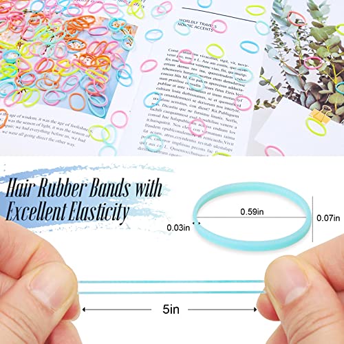 Color Tiny Hair Rubber Bands, Marcoido 1500Pcs Multi Color Small Hair Elactics With Hair Loop Styling Tool Set 2Pcs Braid Tools 1Pcs Rat Tail Comb For Baby Toddlers Kids.(Macaron Small A) #TOP2