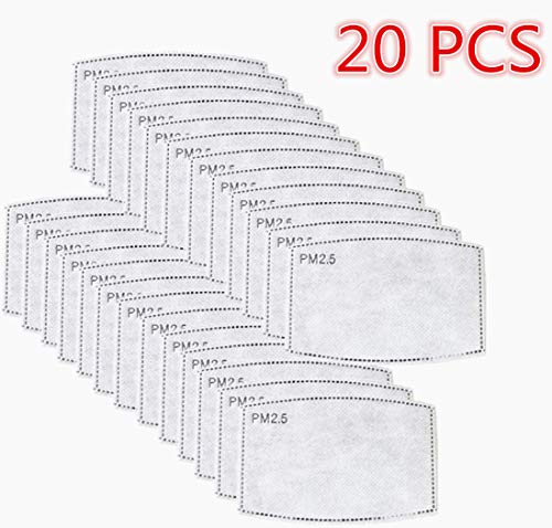 20PCS PCS Adult PM2.5 Activated Carbon Filter 5 Layers Replaceable Anti Haze Filter