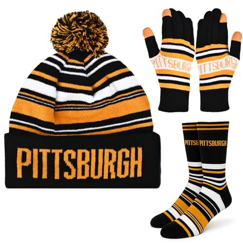 Vintage Classic Skull Cap Beanie Hat Cuffed Winter Hat Knit Comes with Warm Socks Gifts for Men Women Fans