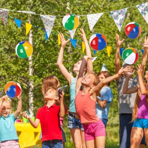 Bolas de playa clásicas arcoíris pequeñas de 6 pulgadas como obsequio de cumpleaños infantil 5